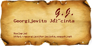 Georgijevits Jácinta névjegykártya
